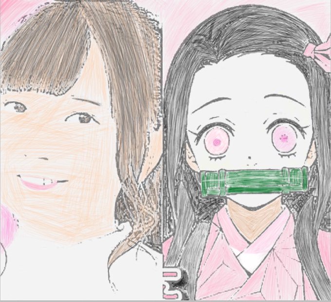 あさんがTwitterに投稿した竈門禰豆子(鬼滅の刃)のイラスト。