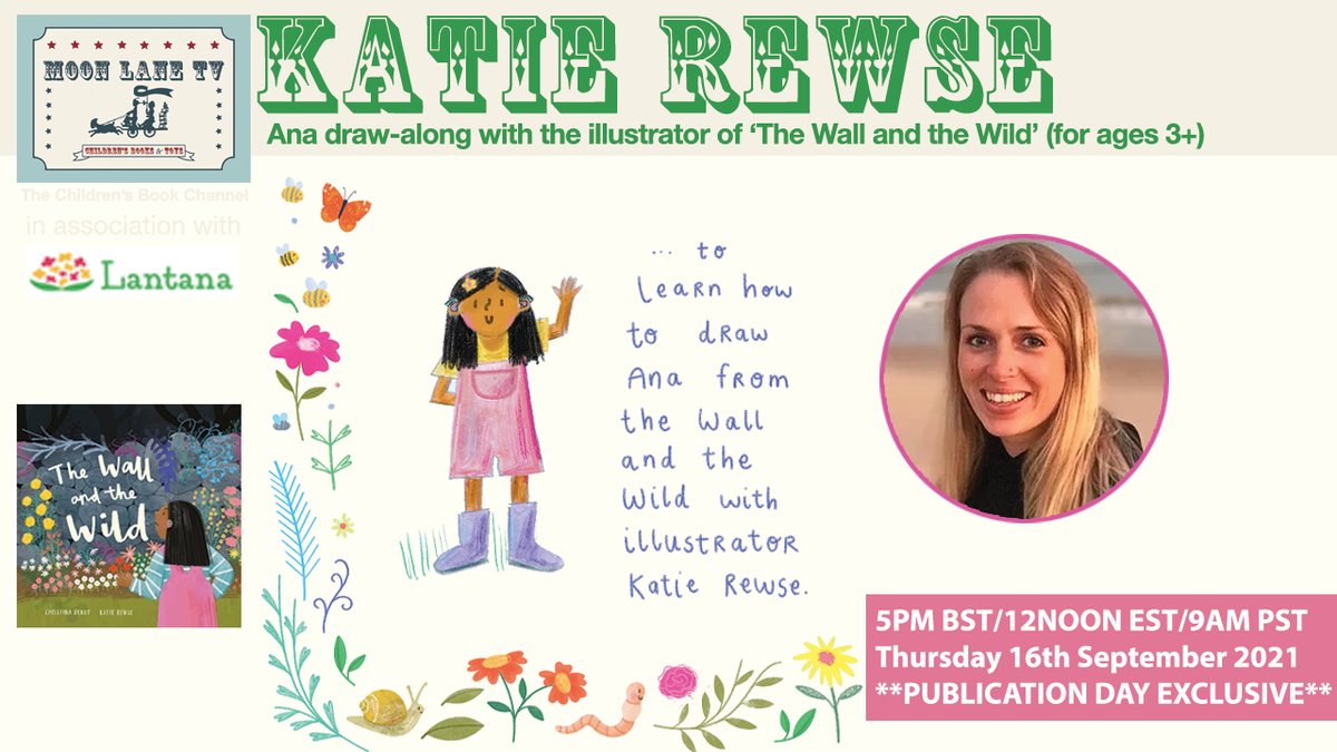 🎠📺Starting in 20 minutes…
🔗youtube.com/c/moonlanetv 📚

🦊🌼‘The Wall and the Wild’ Ana draw-along with illustrator <a href="/katierewse/">Katie Rewse</a> (for ages 3+)

🛍️Available in store or:
🔗uk.bookshop.org/shop/moonlane_…
#TheWallAndTheWild <a href="/lantanapub/">Lantana Publishing</a> 
21
