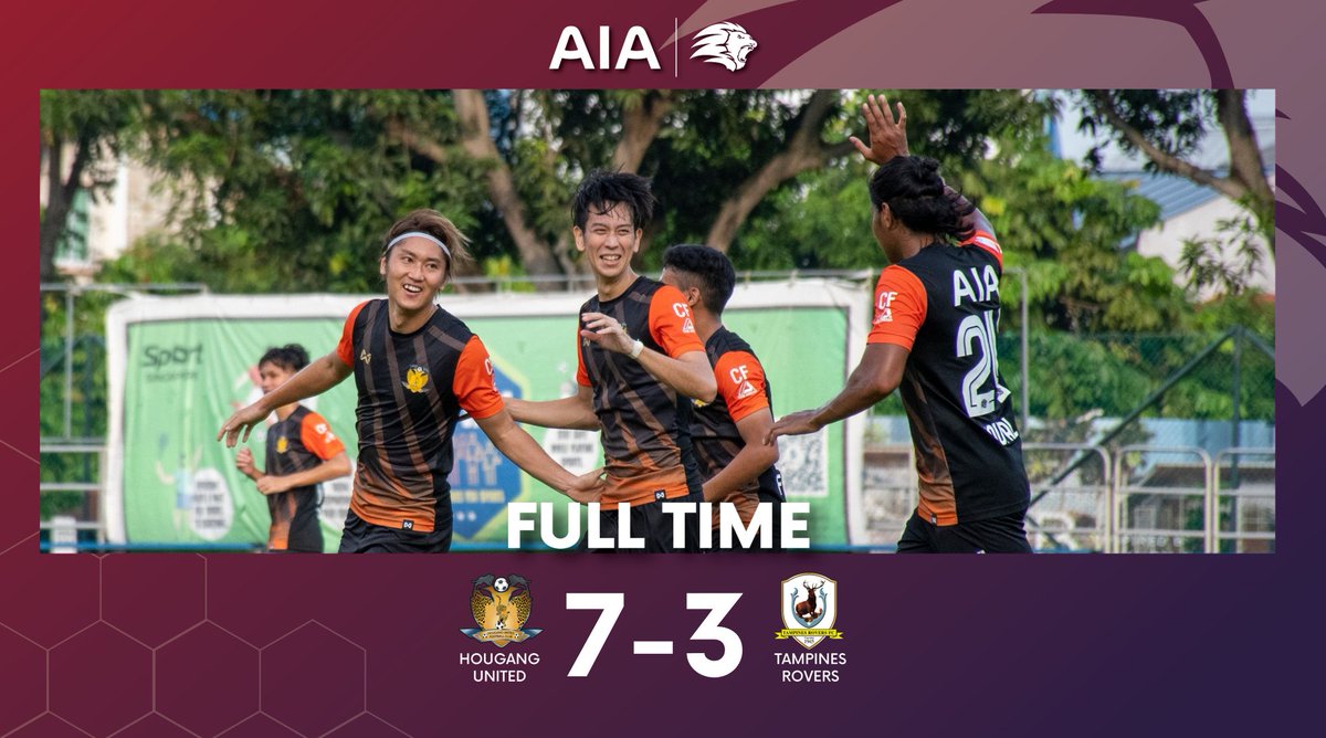 SGPremierLeague's tweet photo. FULL TIME Hougang 7-3 Tampines #SPL #GameOn

The Cheetahs smash SEVEN past the Stags to go within two points of second-placed Sailors! 😮 #HOUTAM https://t.co/zJS5qzwvL5