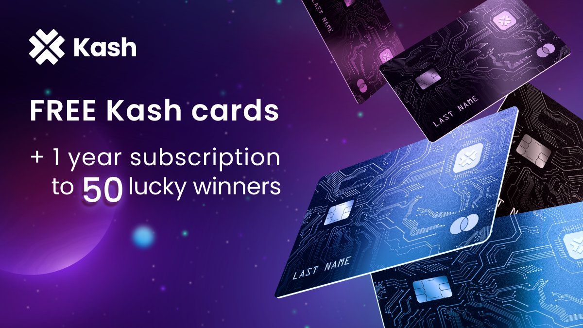 Since our Twitter community has reached over 5000 people, we are gifting free cards to 50 lucky winners who follow us this time! One of them might be you. Like and retweet this post with the hashtag #KASHCARD for a chance to win. #GIVEAWAY #LUNAtics #DeFi #Definews #blockchain