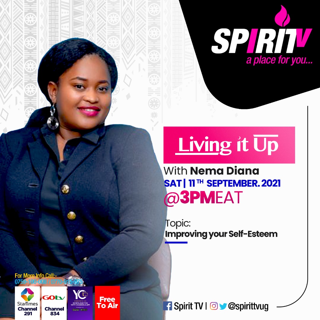 Living it up is a show that transforms, inspires and encourages those that are feeling low, @NemaDiana is coming with Pastor Nsumba Hillary Roberts. How best can we re-discover our lost self? Catch the discussion at 3pm on Spirit TV a place for you. #LivingItUp #APlaceForYou