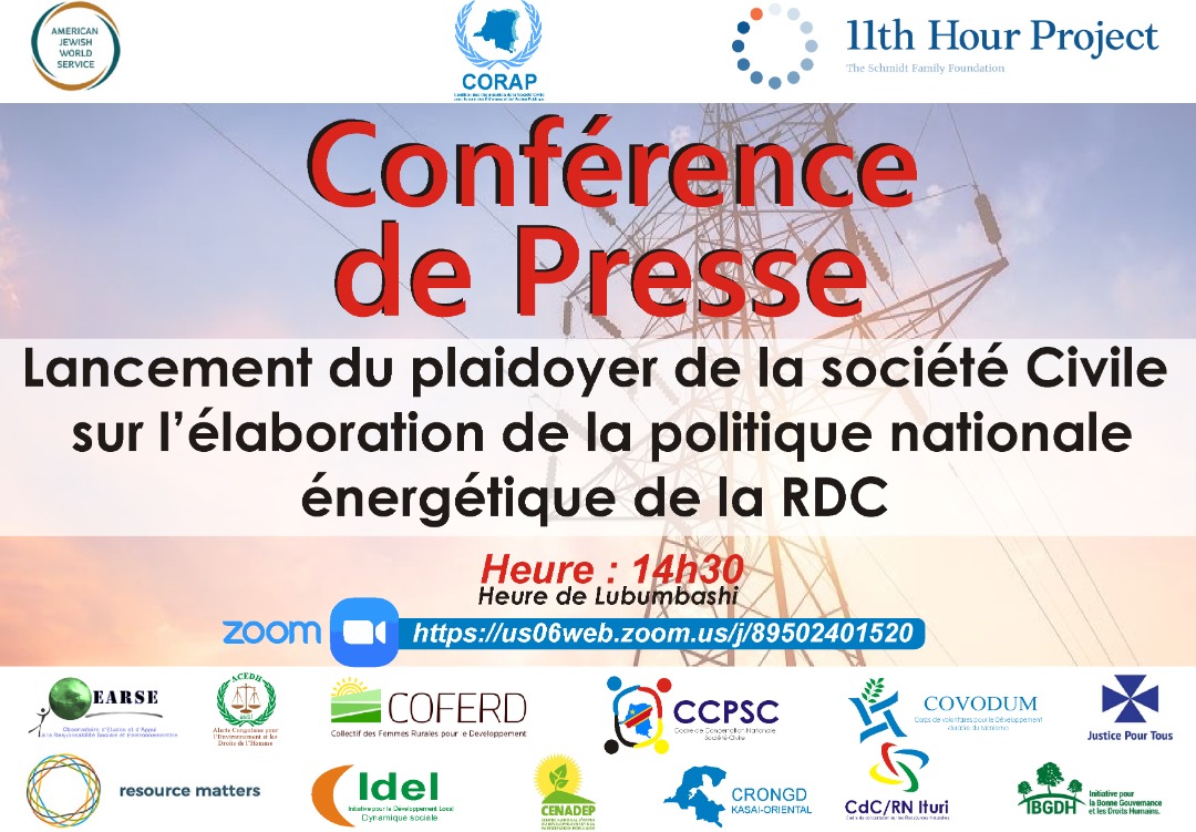 #RDC : L'#ACEDH représenté au lancement du plaidoyer de la Société Civile sur l'élaboration de la politique nationale énergétique de la #RDC