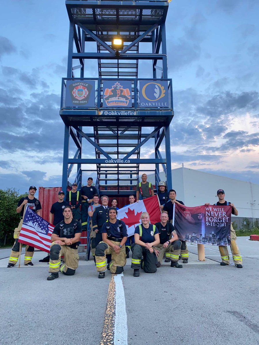 911 Stairclimb this morning with a great team of Oakville and Milton Firefighters honouring all those who lost their lives 20 years ago including 343 members of FDNY. #NeverForget911