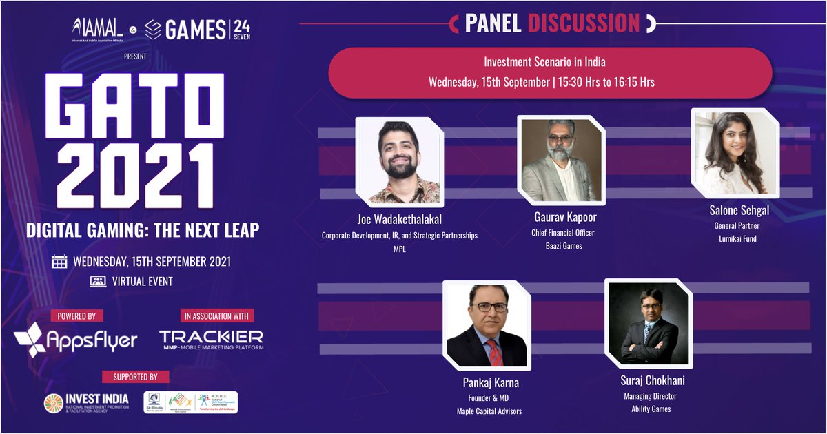 We are thrilled to introduce you to the panel discussion on Investment Scenario in India at 1530 – 1615 hrs IST, 15th September 2021.

Join the enriching sessions and discussions, Register now: bit.ly/3Ae5rkx

#GATO2021