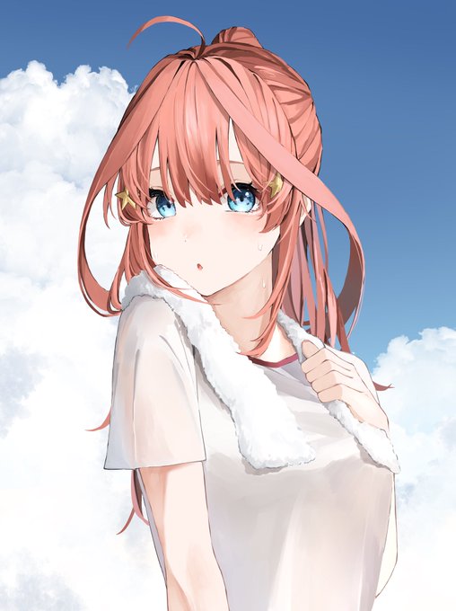 JunさんがTwitterに投稿した中野五月(五等分の花嫁)のイラスト。