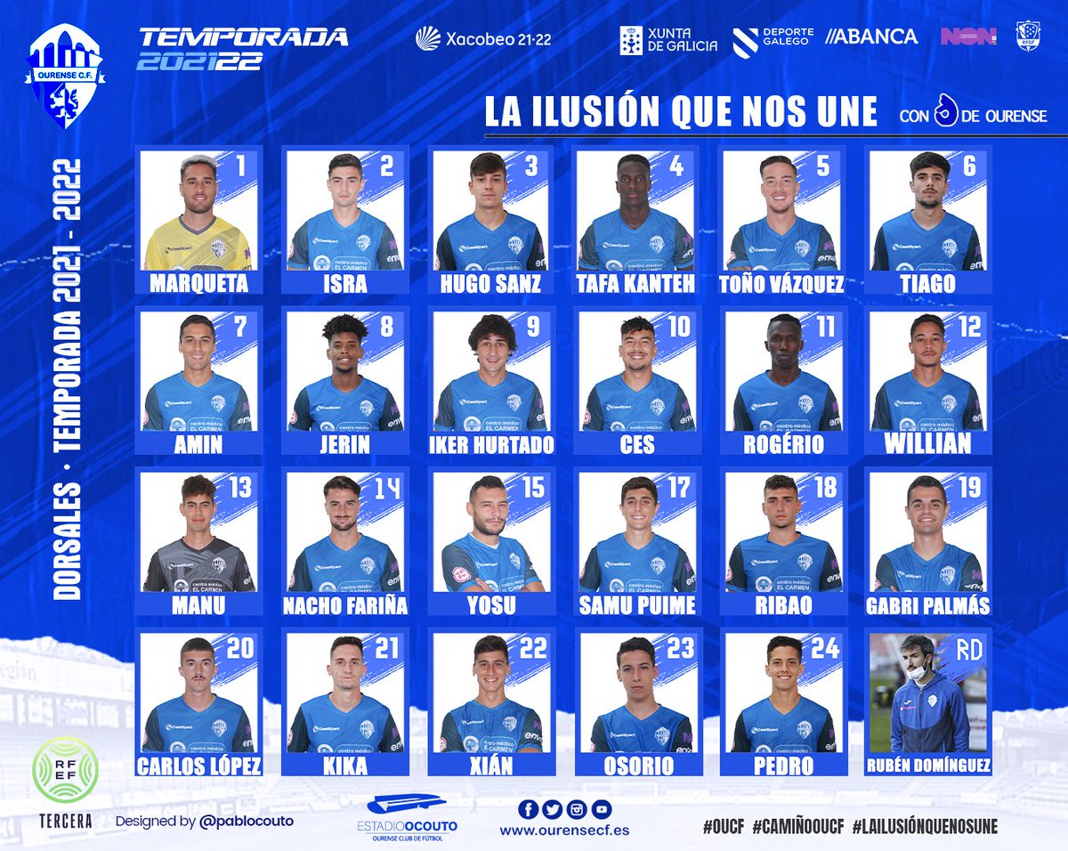 Ourense_CF's tweet photo. Dorsales 🔢 #OUCF2122 👕
OurenseCF 💙
#3RFEF
#CamiñoOUCF https://t.co/K7bSEj0G4r