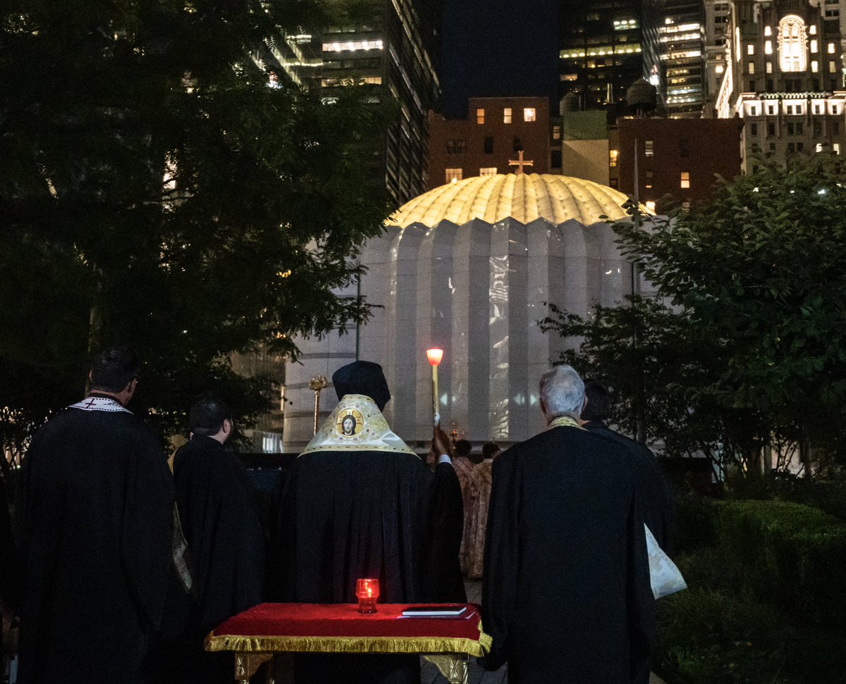 Elpidophoros's tweet photo. We open our hearts to embrace those who mourn, who are blessed to receive comfort. We remember all who were forever changed on 9/11: first responders and construction crews, who gave so much, lost in later years to disease and hardships. May they all rest in peace. #September11 https://t.co/YJHOLIemoD