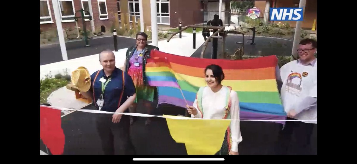 DRS101988's tweet photo. Some screenshots from @RotherhamNHS_FT segment on #NHSvirtualpride last night @people_nhs. Some great footage of @TRFT_Charity new Wellbeing Garden https://t.co/ZosMG4R0L4