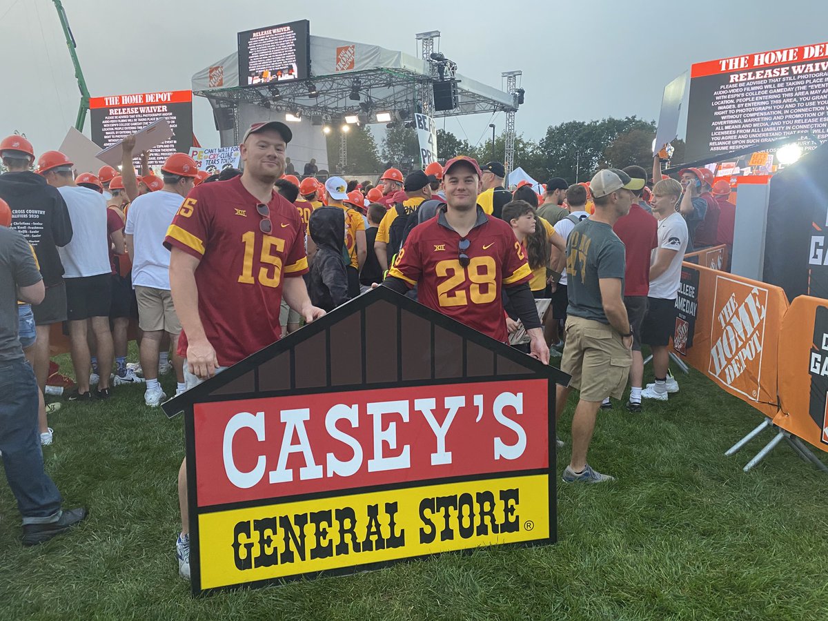 Hey ⁦<a href="/caseysgenstore/">Casey's</a>⁩ find us on ⁦<a href="/CollegeGameDay/">College GameDay</a>⁩ — Here in Iowa we love your pizza and cold beer.