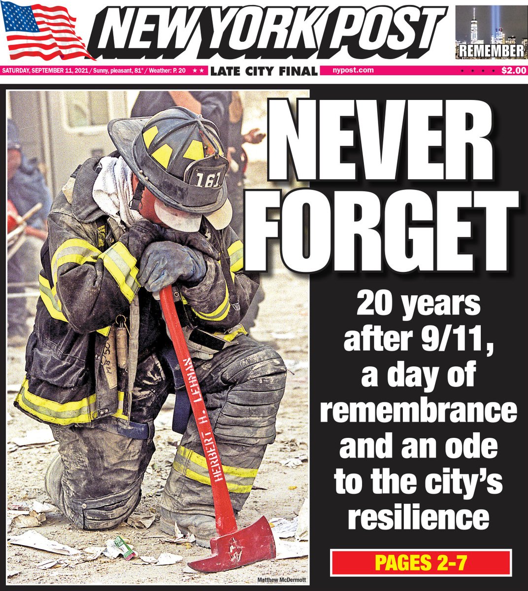 nypost's tweet image. Today's cover: The heroes of 9/11 — and long after trib.al/RGeoQLh
