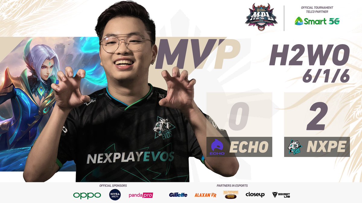 MPLPhilippines's tweet photo. Don’t give Ling to @h2wooff1cial 🙅🏻 The streak continues for @NexplayEsports-EVOS! 

NXPE ruined Aaronqt’s impressive #MPLPH comeback and upset ECHO with a clean 2-0 victory. NXPE finished their Week 3 assignments unblemished. #NexplayRoar 

#BeLegendary #MLBBEsports #SmartMPL https://t.co/4GEpSRXJqe