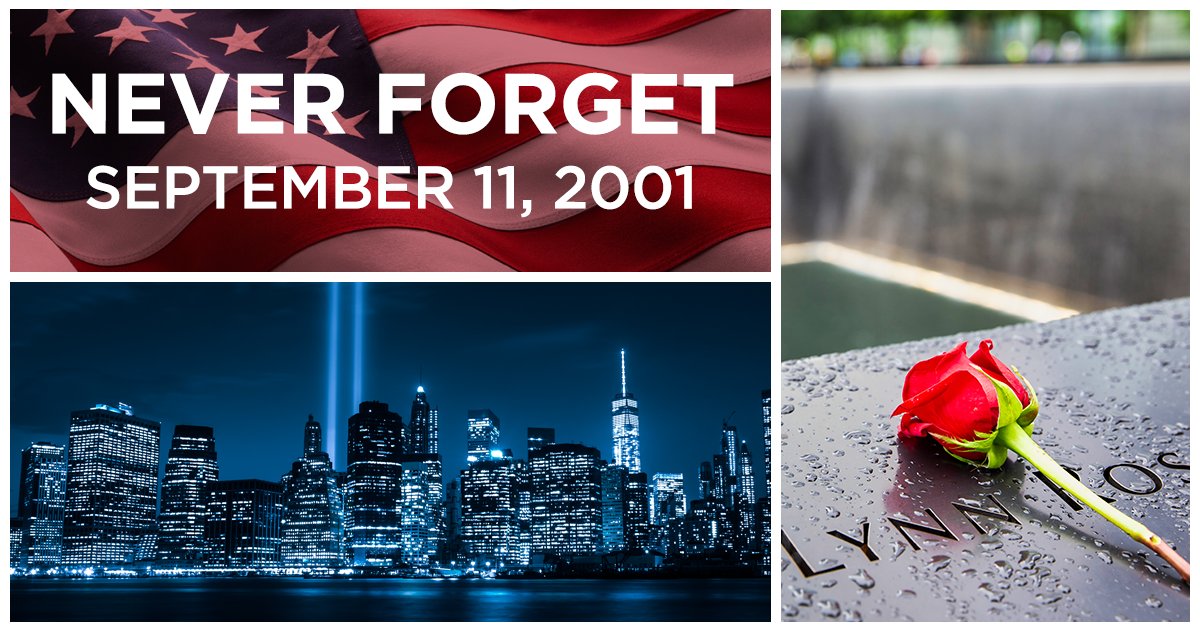 PostOakMall's tweet photo. Today, on the 20th anniversary of the 9/11 terrorist attacks, we remember and honor those who lost their lives during this tragic event. May we #neverforget https://t.co/zfCJjzgvwq
