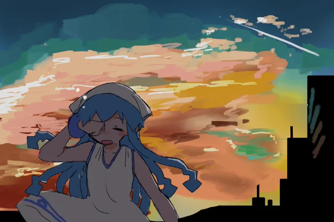 イカちゃん描いた
 家に帰る時間 