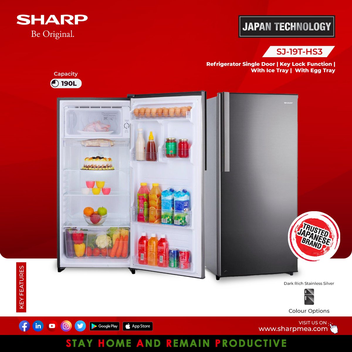 sharp_ce_mea's tweet photo. For All Your Basic Cooling Needs, SHARP SJ-19T-HS3 Is A Perfect Single Door Refrigerator With High Grade Stainless Steel Silver Door And New Sophisticated Grip Handle.
#SharpBeOriginal #Instagood #Homeappliances #Electronics #Singledoor #Kitchenappliance #Refrigerators https://t.co/snN2c7dgvJ