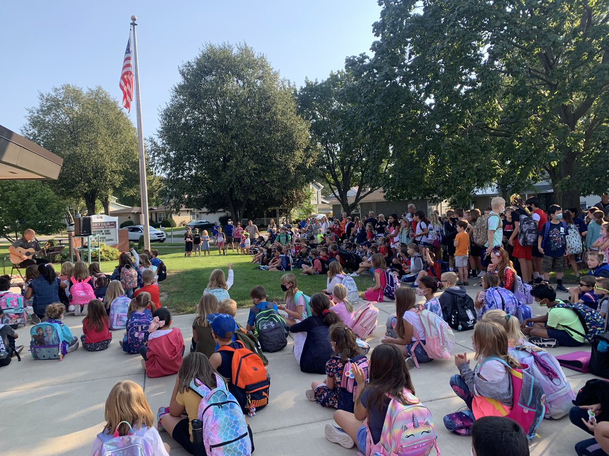 Friday at the Flagpole honoring all the first responders from 9/11 and all who served/serve! Thank you to all the brave people! <a href="/LenDeptula/">Len Deptula</a> thanks for the great performance! <a href="/DrydenSchool/">Dryden School</a>