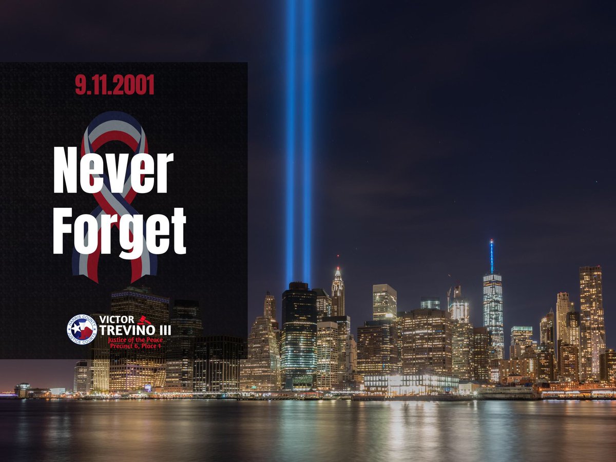As we reflect on the events of 9/11/2001, let us remember &amp; pray for the families &amp; loved ones of those lost that day. We honor the first responders, service personnel, &amp; Americans whose courage &amp; bravery led us through one of our country's darkest hours. We will never forget. 🇺🇸