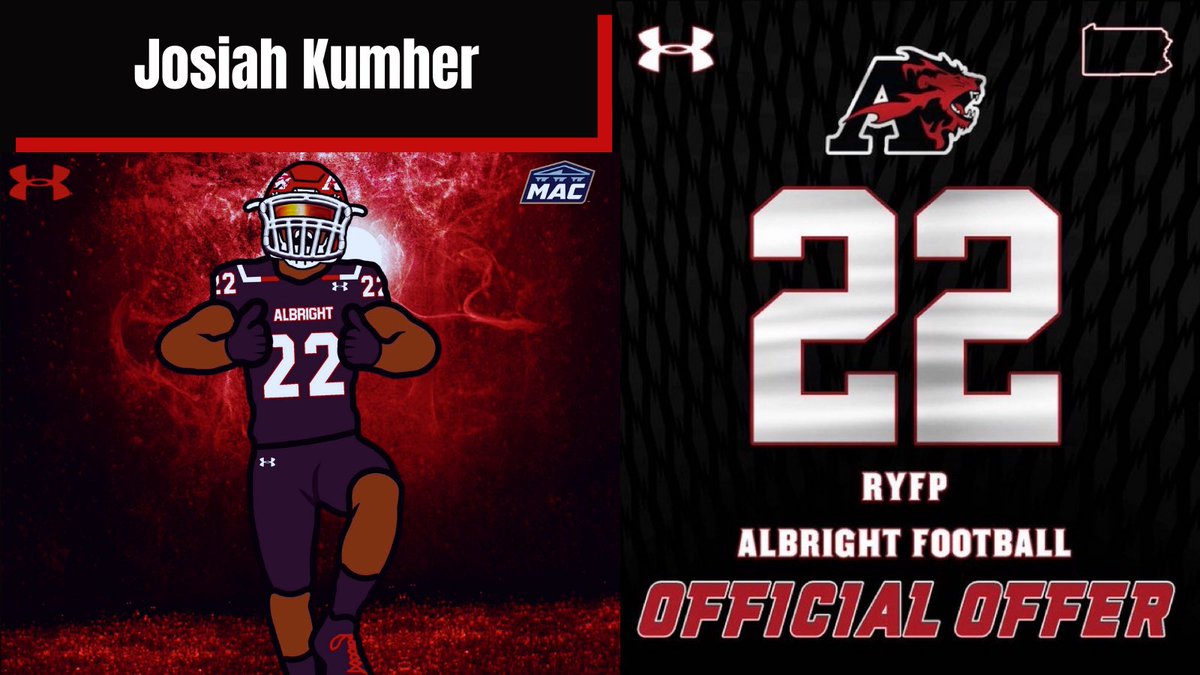 Jfrom2391's tweet photo. I am blessed to receive my 4th offer from Albright University!@coachPJGibbs @CoachWeaverAC @Albright_FBall @coachcurtis42 @brentburnside11 https://t.co/LkYO6rxFCN