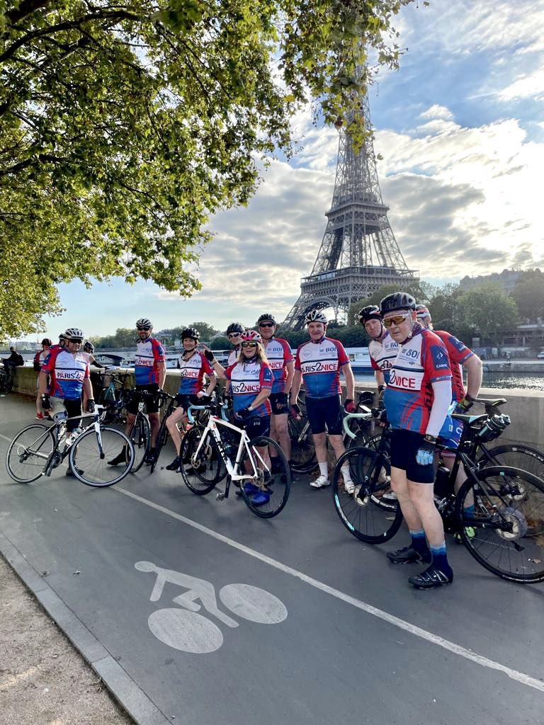 EllieSoutterFND's tweet photo. And they’re off! #paris2nice cycle ride start today! Jeremy Soutter is riding in @carneglobal team and raising funds for us! #rideforellie @Paris2Nice https://t.co/S06vZWU8Zl
