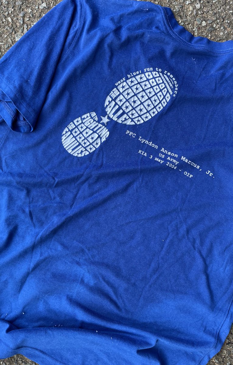 Dedicated my morning run to my brother-in-law. He was called to serve after 9/11 and gave his life for his country. <a href="/wearblue/">wear blue: run to remember</a>