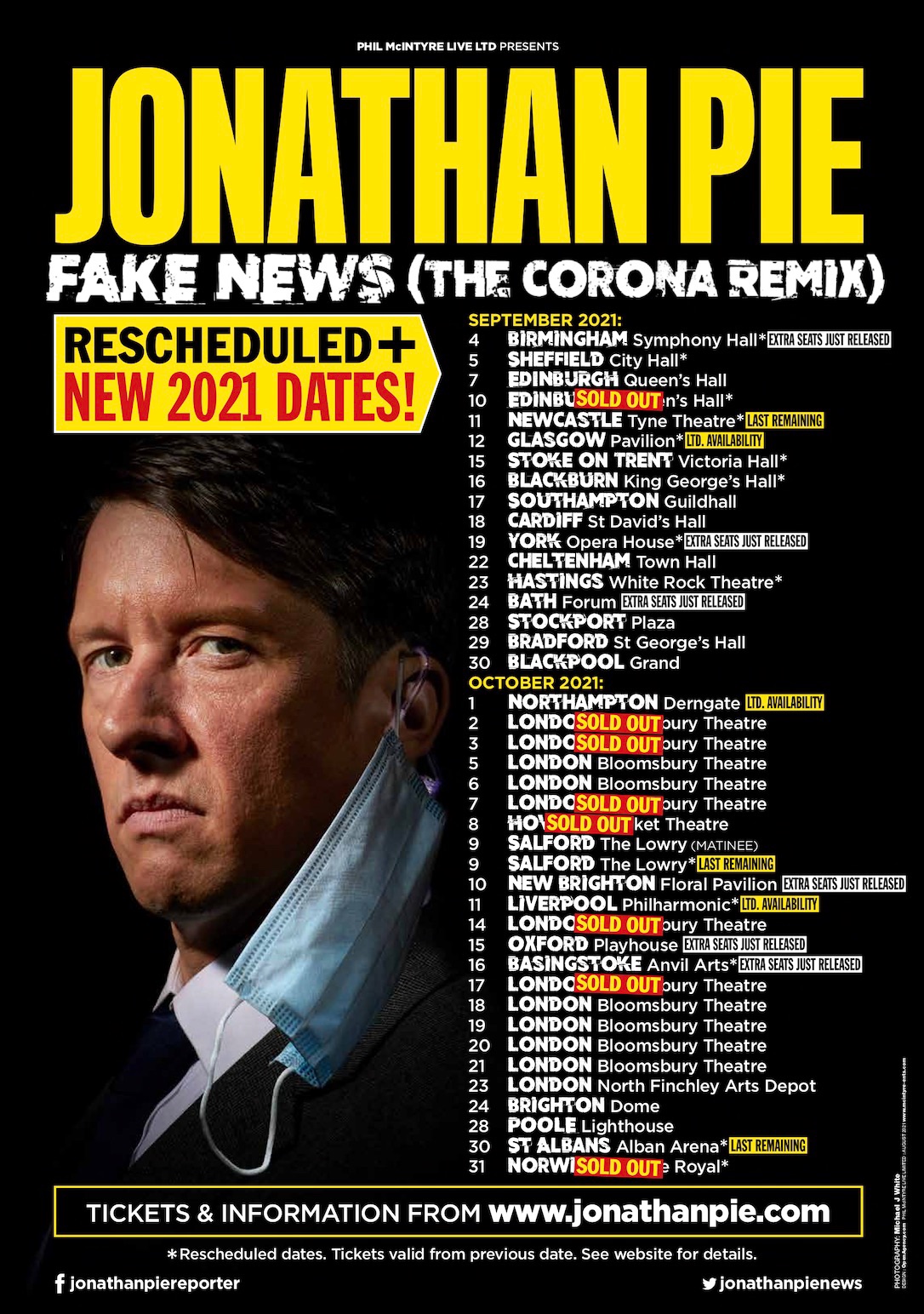 Jonathan Pie on Twitter "For those who’ve had tickets for my