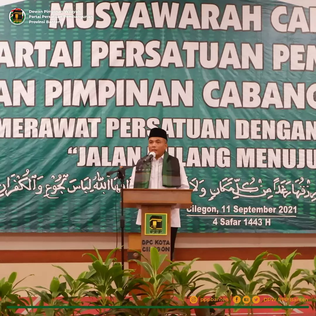 DPWPPPBanten's tweet photo. Muscab IV DPC PPP Kota Cilegon, Ketua DPW PPP, Subadri Ushuludin: Niatkan Jalan untuk Pulang menuju Ka'bah

#PartaiPPP #PPPBanten https://t.co/f2CIUtHe4A