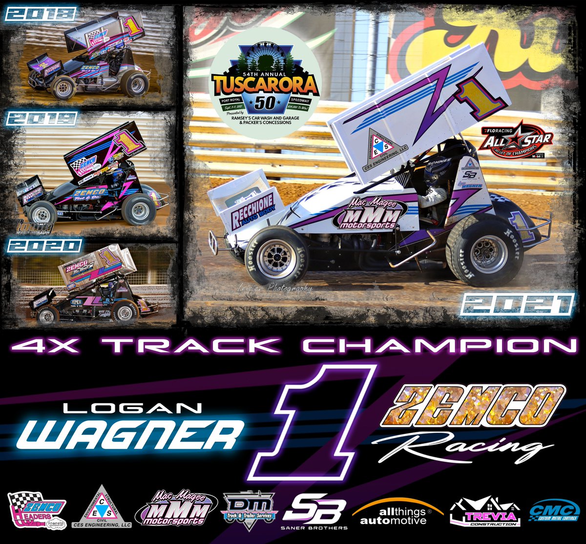 ZemcoRacing's tweet photo. IT'S THE BIG ONE! The 54th #Tuscarora50 Presented by Ramsey's Car Wash &amp; Packer's Concessions @PortRoyalSpdway happens TONIGHT! Join 4X TRACK CHAMP @LoganWagner_1 for the $54K-to-Win Finale with the @FloRacing @ASCoC Presented by @Mobil1! 
📺  @FloRacing
🖥  @bigclimbstudios https://t.co/MogSx93axI