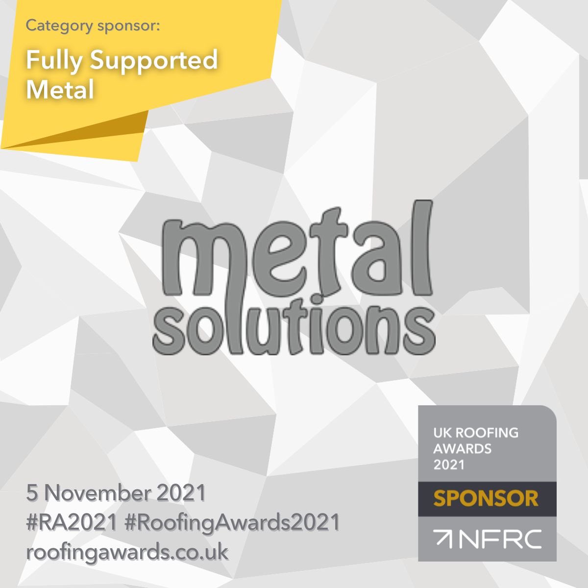 Fully Supported Metal Sponsors #roofingawards2021
