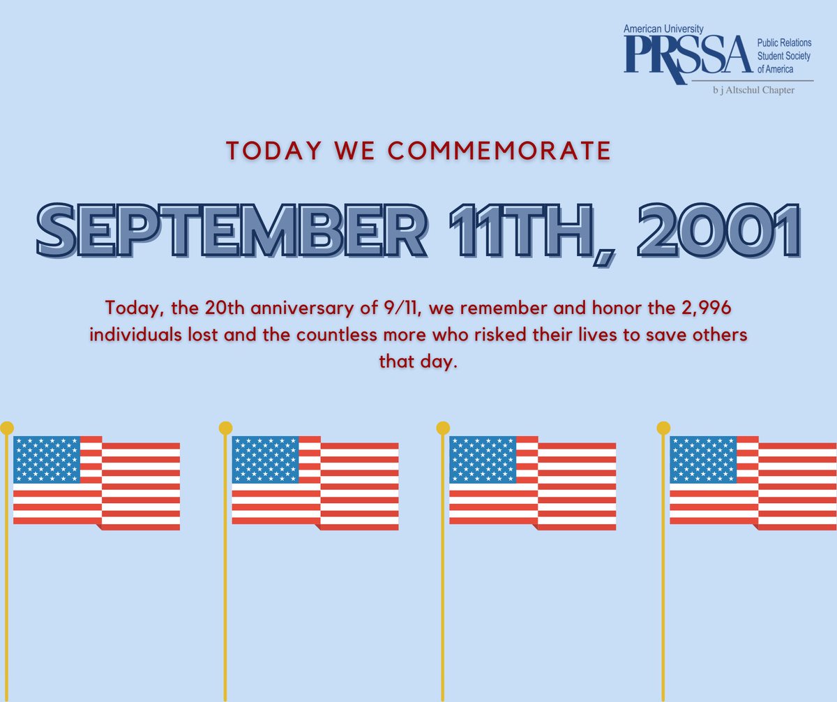 Today we remember all of those who were lost on September 11th, 2001, as well as those who made great sacrifices and showed incredible courage in saving others that day.

 #20thanniversary #remembrance #communications #publicrelations