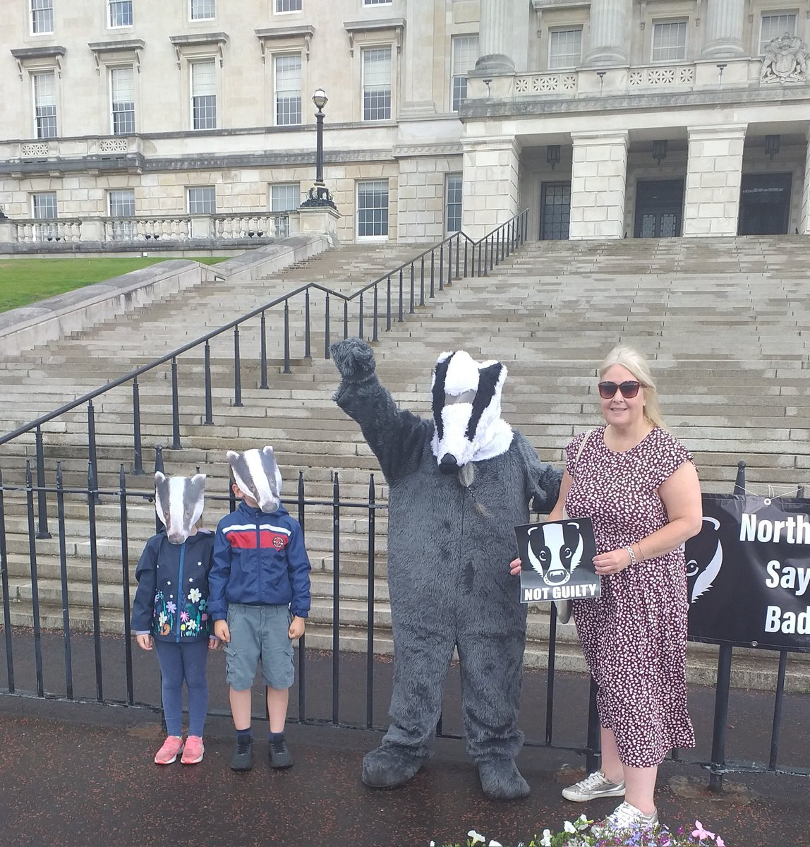 KarenDouglas_NI's tweet photo. At Stormont today in support of badgers! Good to hear from the @ni_badger group who outlined the alternative to the proposed indiscriminate cull from @daera_ni #nocull https://t.co/Lr08QxUZ7e