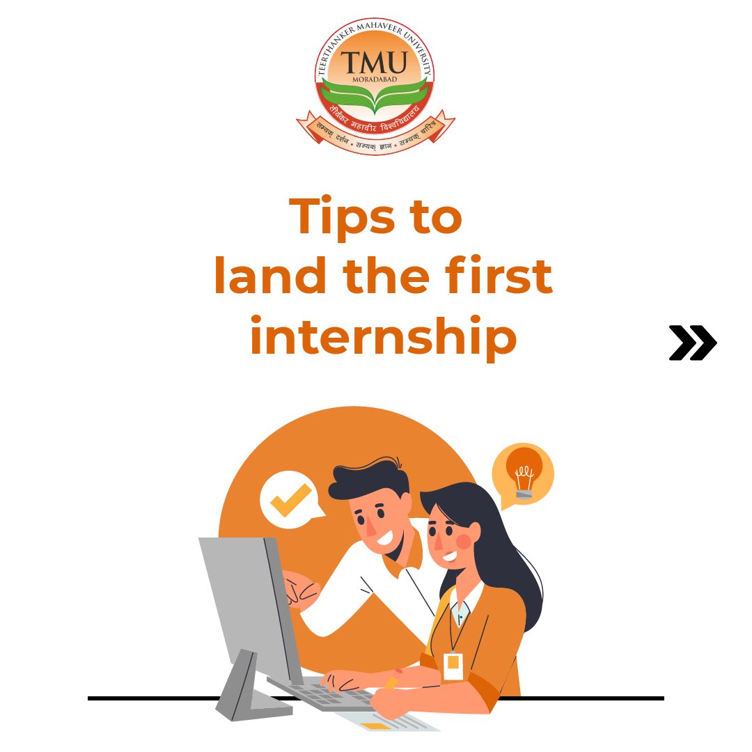 Tmumbd's tweet image. The difference between a fresher and a stronger candidate is only one internship away. Here are a few tips on how you can land your first internship!
.
#internship #internshipprogrammes #tips #career #careeropportunities #TMU #TeerthankerMahaveerUniversity #admissionsopen
