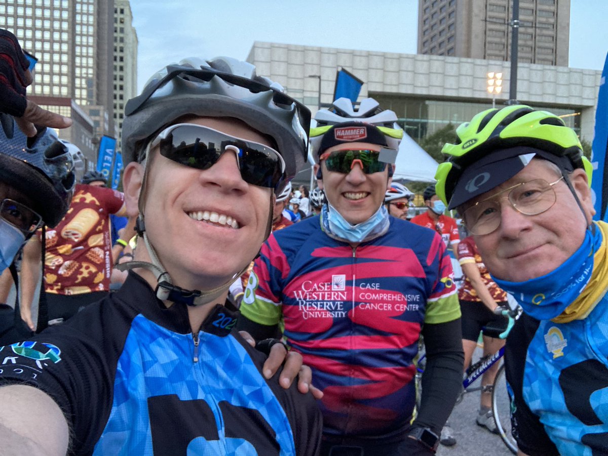 At the starting line for <a href="/bikeVeloSano/">VeloSano</a> — let’s go! #clecliniccancer <a href="/paolocaimiMD/">Paolo F. Caimi</a> <a href="/Saunthararajah/">Yogen Saunthararajah</a>