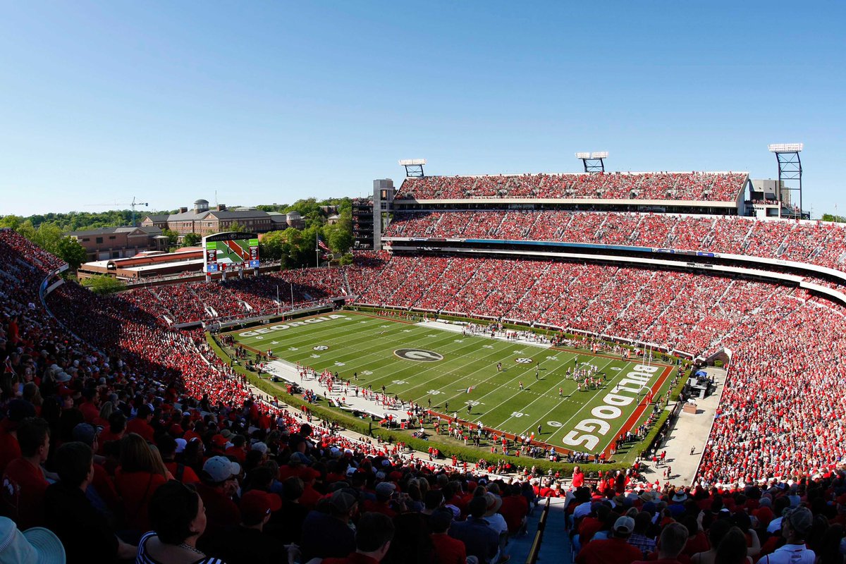 UGAfootballLive's tweet photo. Below the whispering pines,
The Georgia shrine we hold dear.
For her the Chapel Bell chimes,
Sanford begins her 92nd year. https://t.co/o3JWwjJIlc