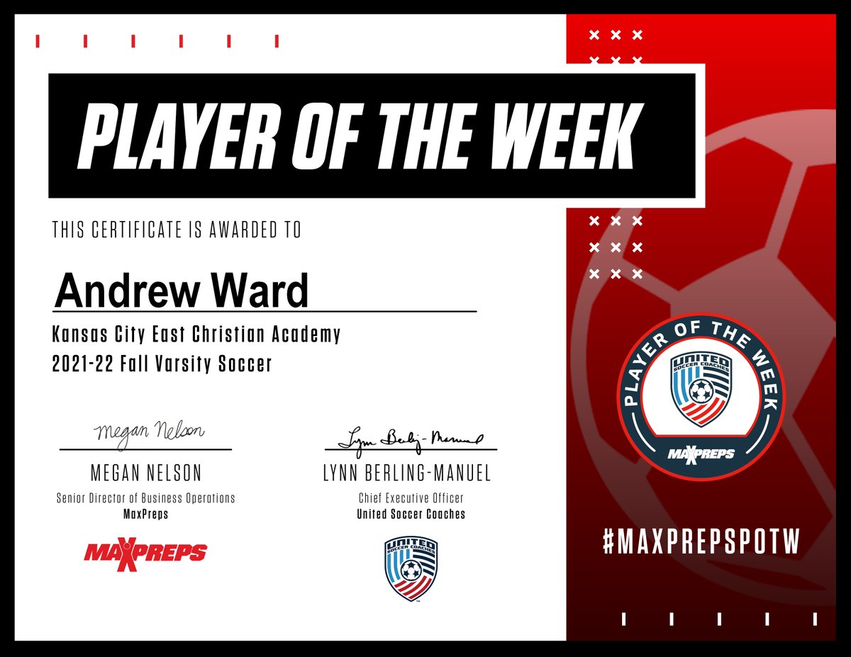 AndrewWard2023's tweet photo. Thankful to get to play this game and blessed to receive this award for the second year in a row.  So much more to accomplish this Junior year... #MAXPREPSPOTW https://t.co/UI33drL8GL