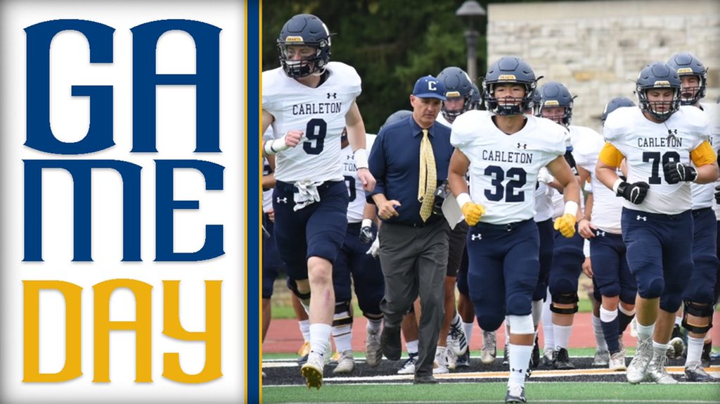 CarletonFB's tweet photo. Wake up it’s #GameDay! It has been 665 days since the Knights have taken the field. Let’s go! #KeepStackin https://t.co/8o8x5nnhI9