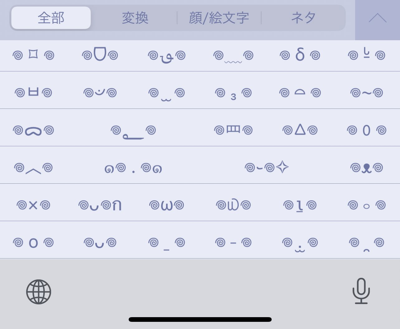 羽渦ミウネル 𖦹 Pcからだと見れないと思うので 顔文字めっちゃ登録しました ぐるぐるかわいいね T Co Ixz5zyvp7l Twitter
