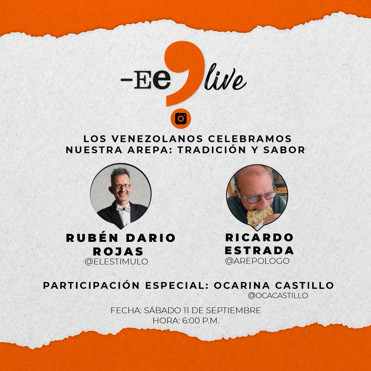 elestimulo's tweet photo. En #ElEstimulo celebramos la tradición venezolana de la tan querida #arepa con un encuentro muy sabroso que reúne a expertos en la materia como Rubén Dario Rojas, Ricardo Estrada y la invitada especial, Ocarina Castillo.

El encuentro será vía Instagram Live.⠀⠀⠀⠀⠀⠀⠀⠀⠀ https://t.co/QRauGoebED