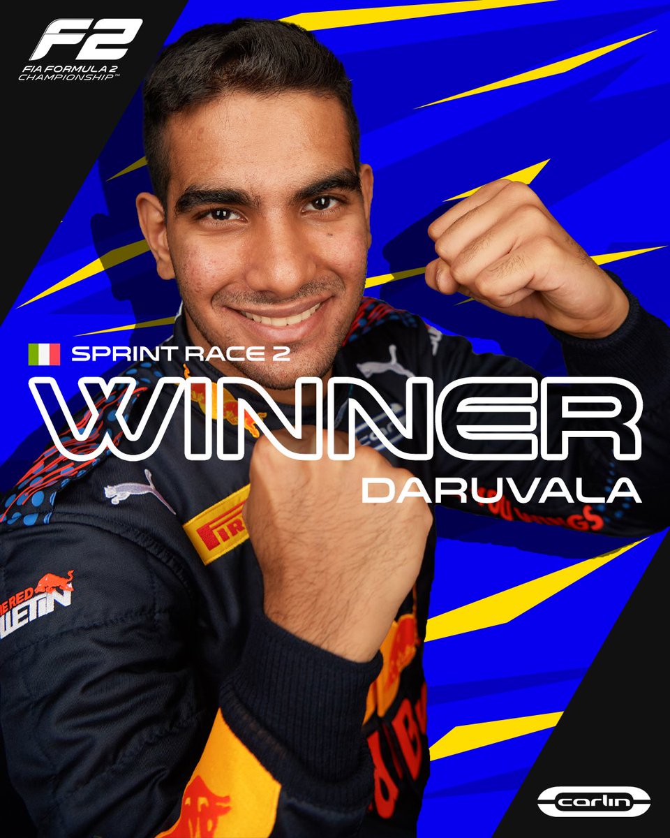 Formula2's tweet photo. DARUVALA WINS!

After taking the lead at Turn 1, he absolutely ran away with this one to take his first win of the season!

#ItalianGP 🇮🇹 #F2 https://t.co/z71J0DhfPD