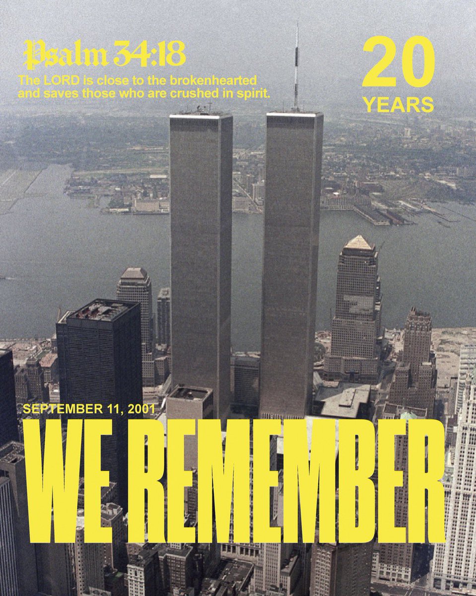 Today we remember the 2,983 killed in the terrorist attack 20 years ago. We pray for the families of each lost.

We honor our military &amp; first responders. May we never forget your great sacrifice &amp; heroic acts. May we never forget the resilience of our nation &amp; the power of unity