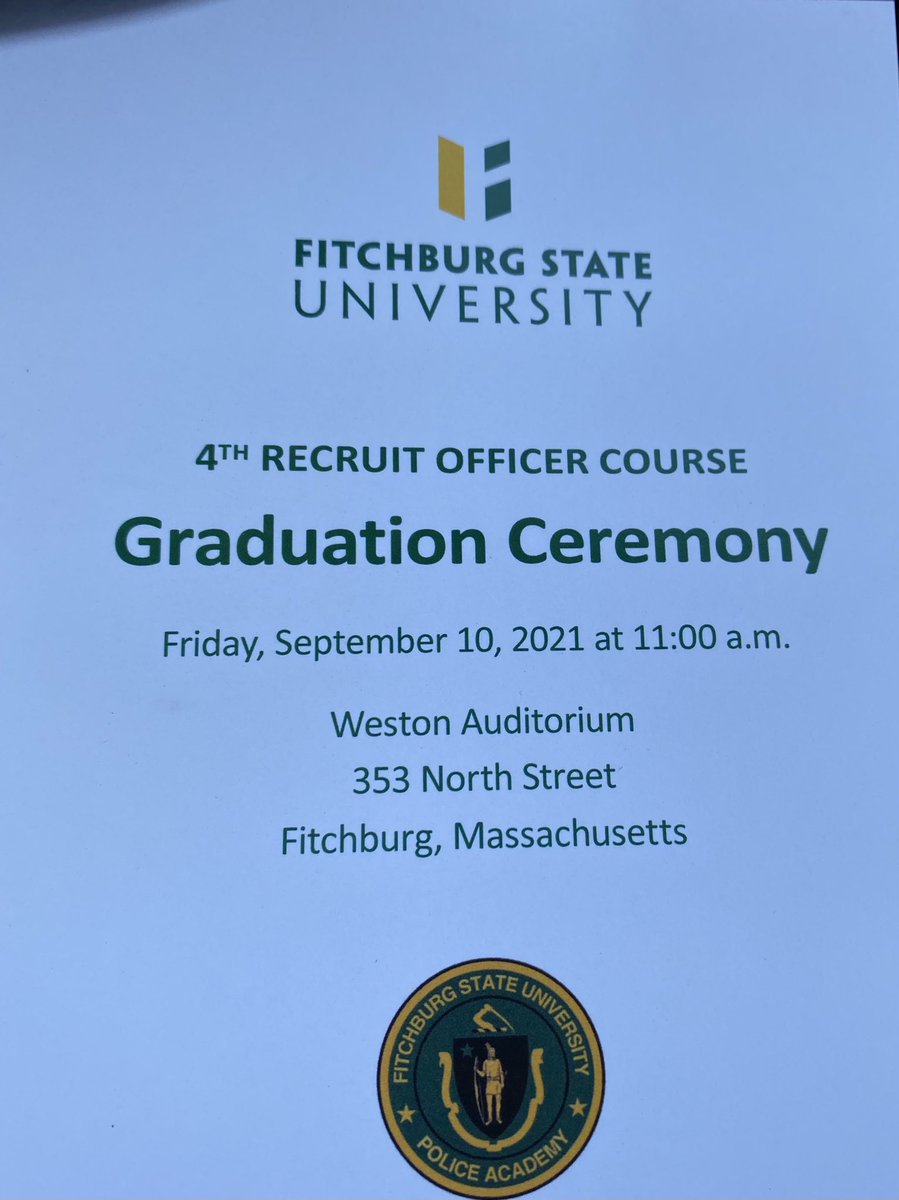 Congratulations, Colin. You’re now officially a Police Officer. Thank you to <a href="/Fitchburg_State/">Fitchburg State</a> for such a beautiful ceremony. Next step, Harwich Police Department. A very special thank you to <a href="/HarwichPolice/">Harwich Police Dept.</a> for sharing in this special day with us.
