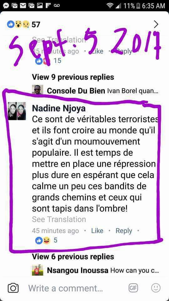 ivokuka's tweet photo. @nadine_njoya 4 yrs on &amp; counting, you used your office as @UN rep to call for the repression of a peaceful people who were genuinely demanding reforms. You contributed in pushing a gov't to repress its citizens.Ur employer @UNHumanRights kept sealed lips @Adjani_OkpuEgbe shame https://t.co/H1bb5cN2H9