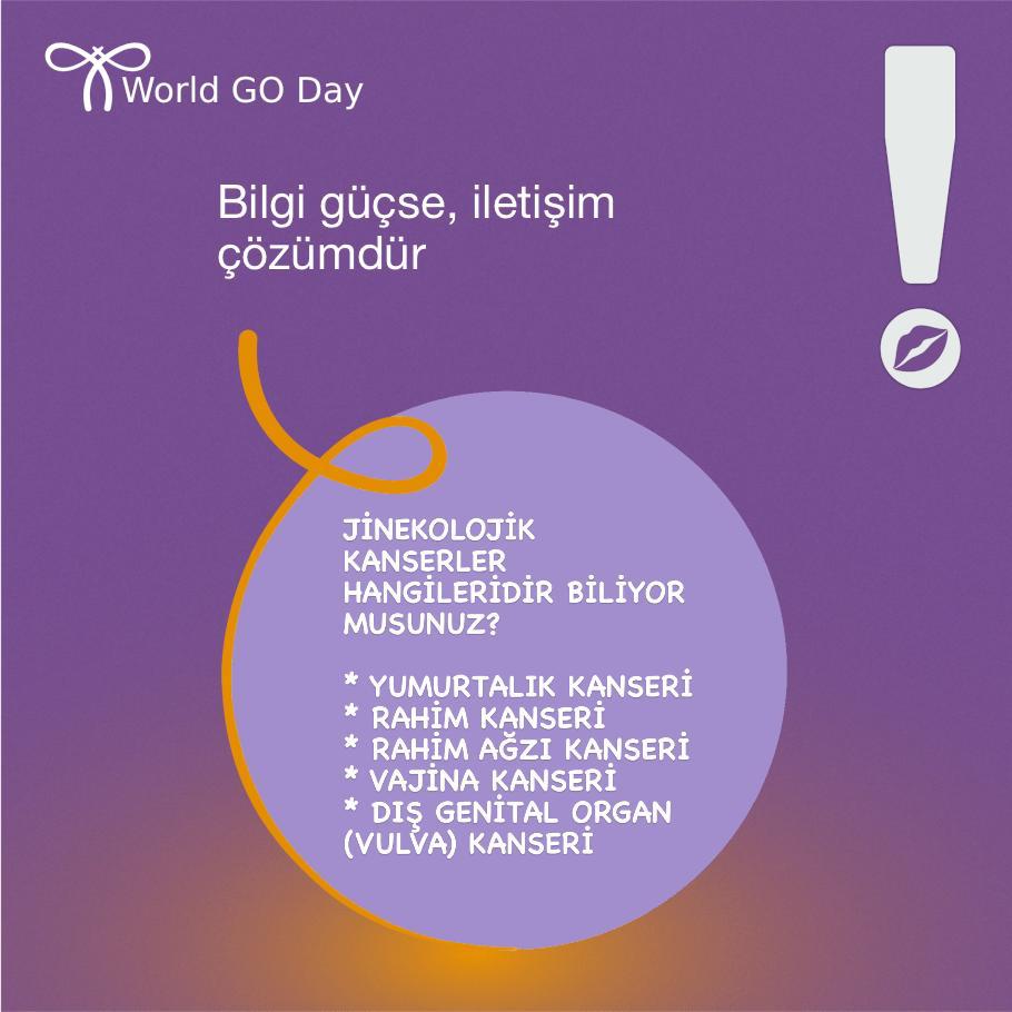 kanserledans's tweet photo. JİNEKOLOJİK KANSERLER HANGİLERİDİR, BİLİYOR MUSUNUZ?
*Yumurtalık Kanseri
*Rahim Kanseri
*Rahim Ağzı Kanseri
*Vajina Kanseri
*Dış Genital Organ (Vulva Kanseri)
@WorldGOday
#WorldGOday
#DaretoSor
#GoForİletişim
#GoForPrevention
#GoForFuturehttps
#GoForMor https://t.co/X4A6DLQxkz