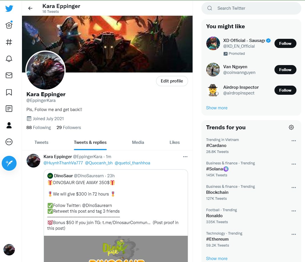 EppingerKara's tweet photo. @DinoSaurearn @HuynhThanhVa777
@Quocanh_bh
@quetoi_thanhhoa 
Done !!!!!!!!!!!
0xD612db09D2D346358bAD8eE3cf2DB0B5780bCACD https://t.co/t4ZCiMY0Ed