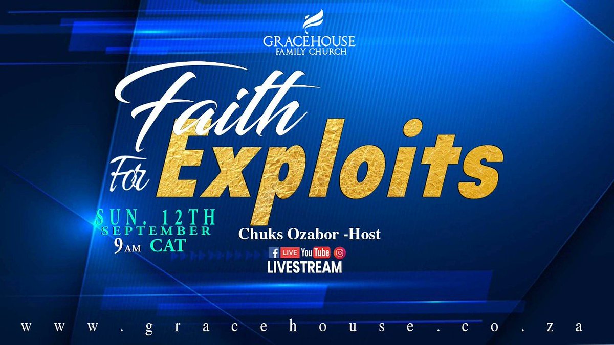 gracehousetwit's tweet photo. "Faith is no longer an option but a requirement for supernatural living" (Romans 1:17 KJV). 
Learn more as you stream with us 2morrow on all our platforms.
@chuksozabor
#GraceHouse
#MonthOfSupernaturalHarvests 
#FaithForExploits https://t.co/BWBy6bd1bs