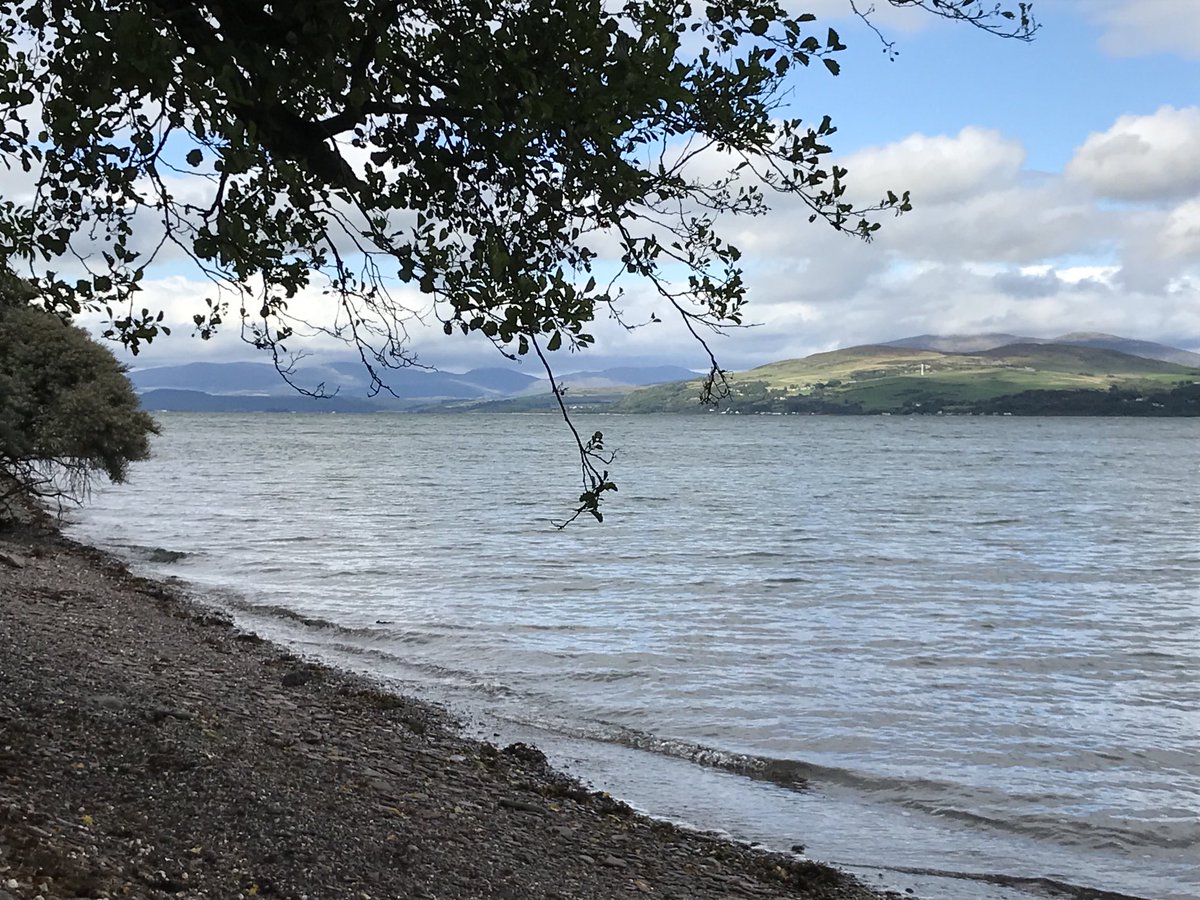 Enjoying a lovely view of the Galloway Hills from the bay