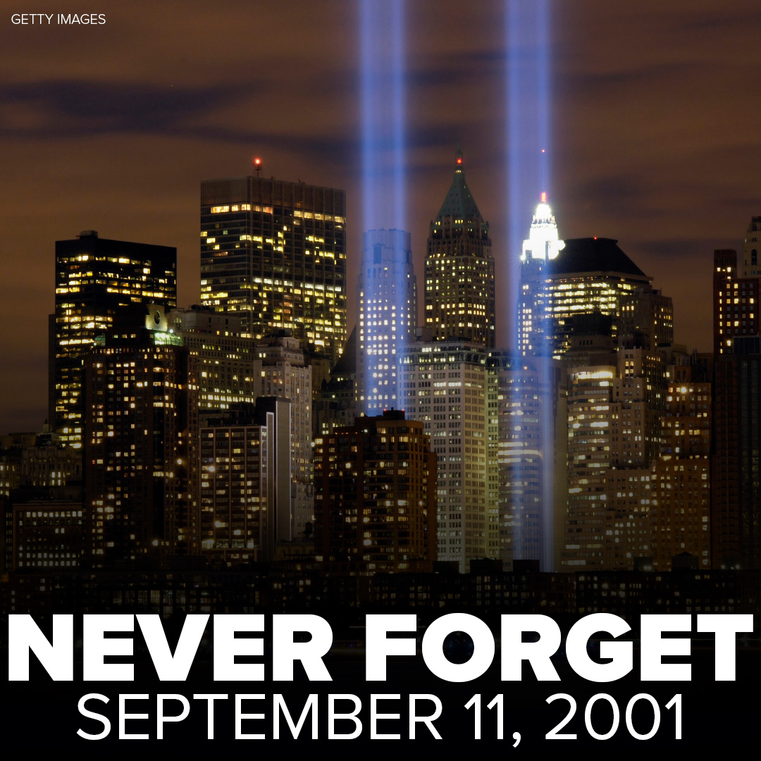 ABC7's tweet photo. Today marks 20 years since the day that changed America forever. #neverforget https://t.co/uZrRvza78G https://t.co/pSKKVcNskz