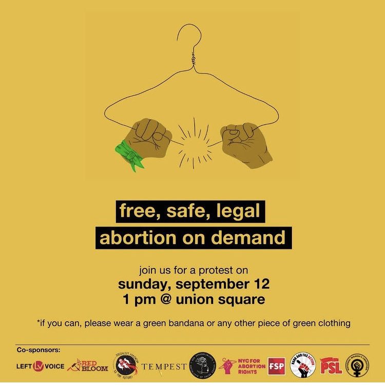 RanknFileAction's tweet photo. Proud to be cosponsoring this protest in support of abortion rights called by @left_voice. See you at Union Square tomorrow, New York! ✊🏽#AbortionBan #AbortionIsHealthcare #abortionondemand https://t.co/tmqBDUoafJ