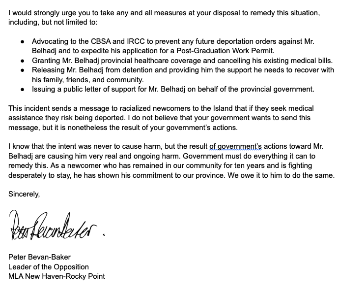 Peter Bevan-Baker (@peterbevanbaker) on Twitter photo Today I sent off a follow-up email to <a href="/ErnieHudsonPEI/">Ernie Hudson</a> on this ongoing potential deportation situation. Here it is: #peipoli Today I sent off a follow-up email to <a href="/ErnieHudsonPEI/">Ernie Hudson</a> on this ongoing potential deportation situation. Here it is: #peipoli