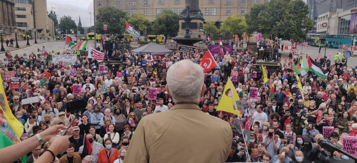 jeremycorbyn's tweet image. We must all oppose the Liverpool Arms Fair. 

Security isn't the ability to kill others - it's to be able to eat, have clothes and deal with the environmental disaster we face.

#ARMSFAIR 
#LiverpoolArmsFair