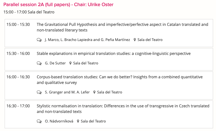 UCCTS2021's tweet photo. Now at #UCCTS2021, Ulrike Oster chairs the presentation of full papers about: the Gravitational Pull Hypothesis in #Catalan texts; #Empirical translation 
studies; #CBTS: quantitative &amp; qualitative insights; and
#Stylistic normalisation in translation in #Czech texts https://t.co/CzN3tCR7V8