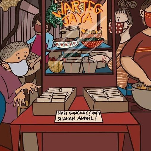 rayafahreza's tweet photo. Nasi bungkus gratis. Kita lihat ini sejak pandemi, warga bantu warga, nggak muluk, tapi real, tulus. Ya kayak yang tukang bubur itu misalnya. Kadang bantuan bahkan melebihi kapasitas. https://t.co/oU2cBIxtB4